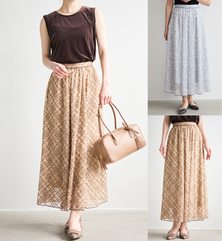 LOUNIE（ルーニィ）ベージュ系のチュールスカート