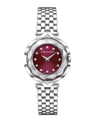 century(センチュリー)シルバーxボルドーの腕時計