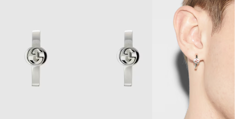 GUCCI（グッチ）シルバーのフープピアス