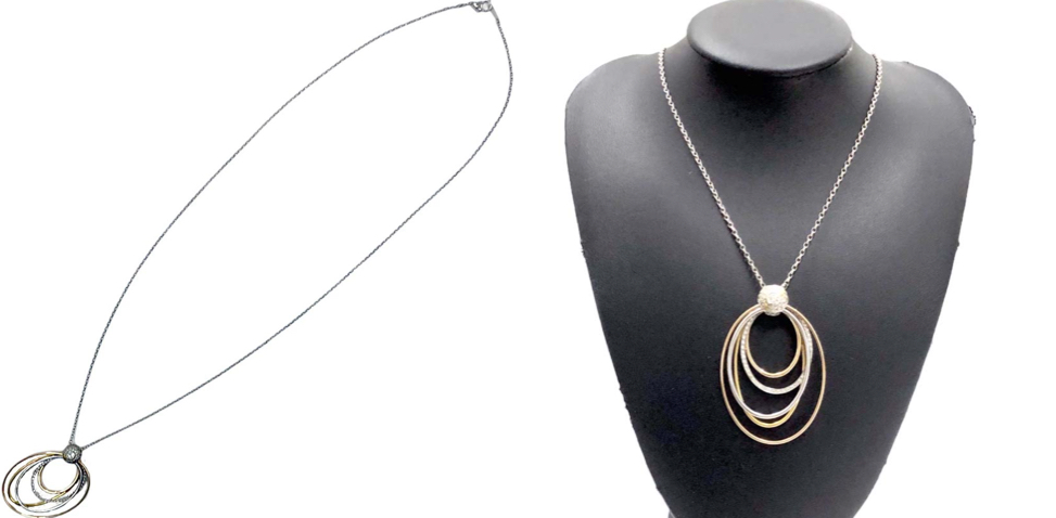 フォーエバーマーク ダイヤモンドフープデザインのネックレス