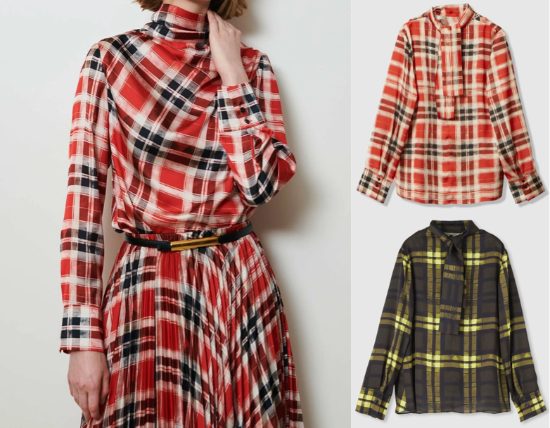 allureville（アルアバイル）赤いチェック柄ブラウス