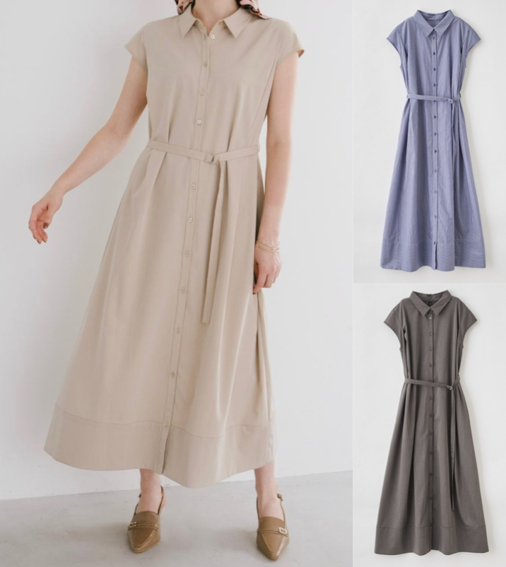 Stola.（ストラ）ベージュのシャツワンピース