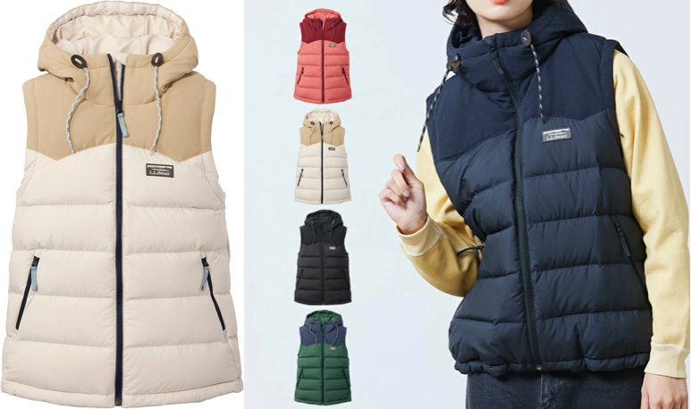 L.L.Bean（エルエルビーン）ホワイトのダウンジャケットベスト