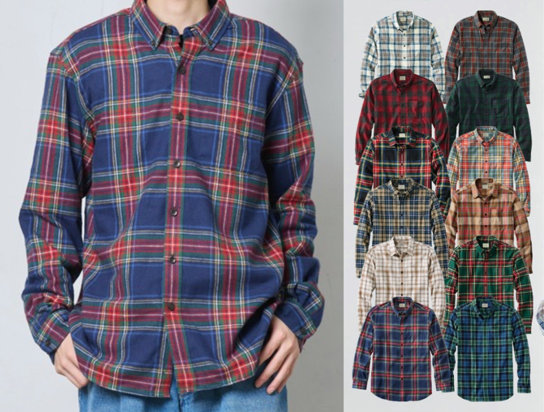L.L.Bean（エルエルビーン）ブルーxレッドのチェック柄シャツ