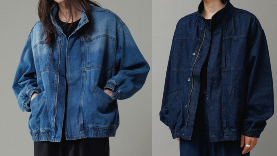 ADAM ET ROPE'（アダムエロペ）ブルーのブリーチデニムジャケット