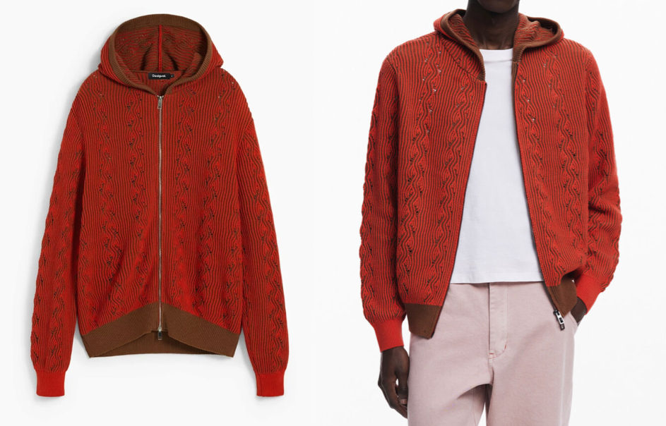 Desigual(デシグアル)オレンジのフーディージャケット