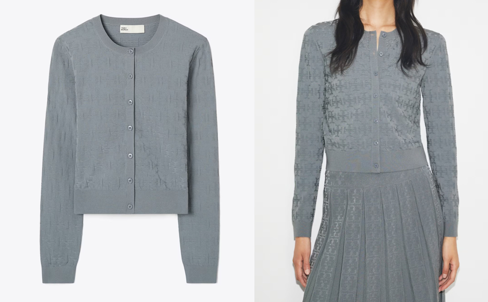 TORY BURCH(トリー バーチ)ブルーグレーのカーディガン