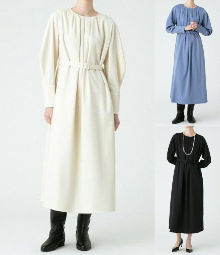 LOULOU WILLOUGHBY(ルルウィルビー)ホワイトのタックワンピース