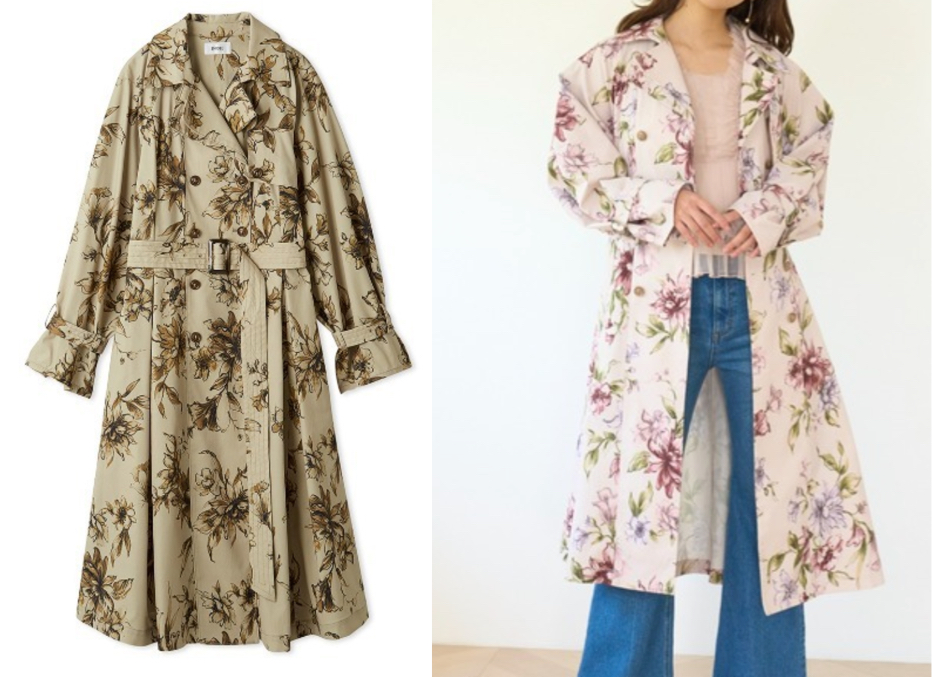 SNIDEL(スナイデル)ベージュのフローラルコート