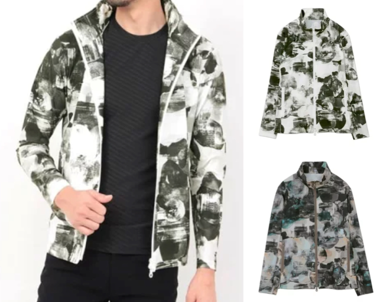 HIGH STREET（ハイストリート）ホワイトxグレーのプリントブルゾン