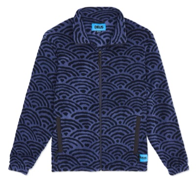 deuscustoms（デウスカスタムス）ネイビーのジップフリースジャケット