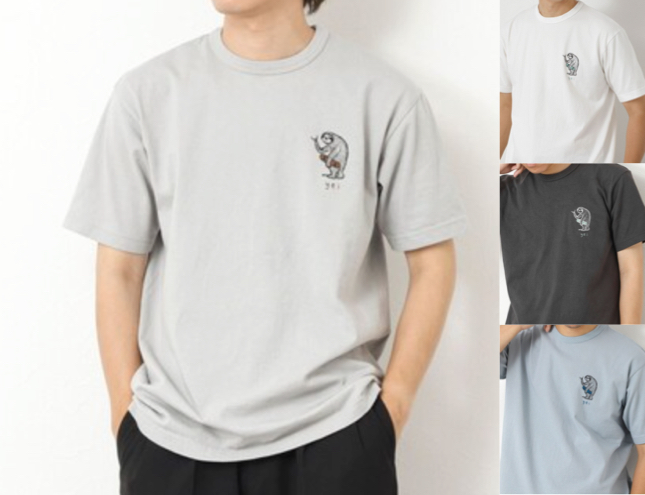 NOLLEY'S(ノーリーズ)グレーのプリントTシャツ