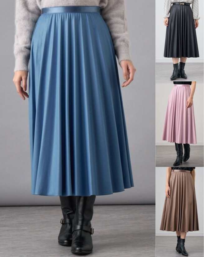 ANAYI（アナイ）ブルーのプリーツスカート