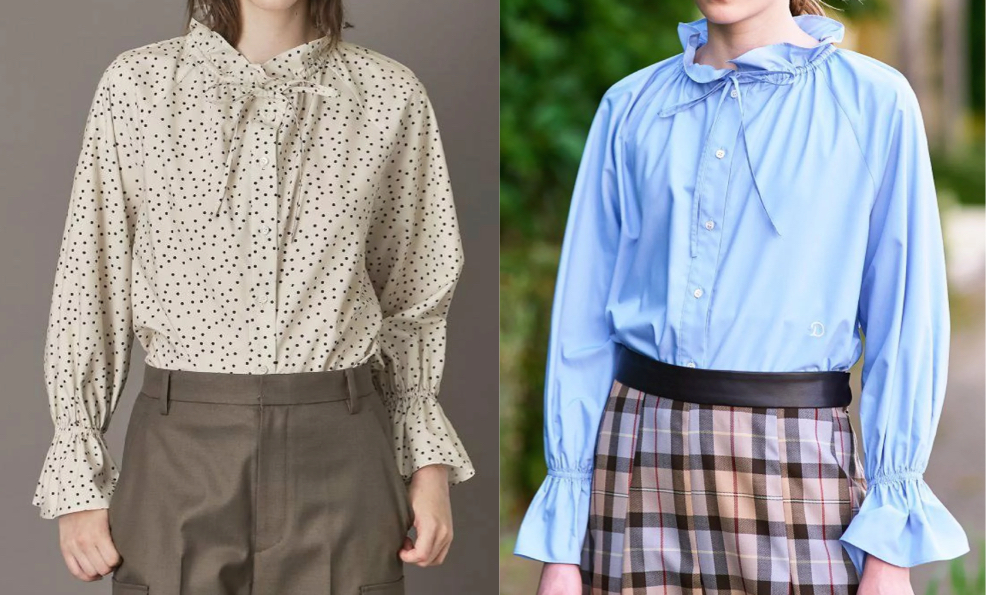 DRESSTERIOR（ドレステリア）ホワイトのドット柄ブラウス