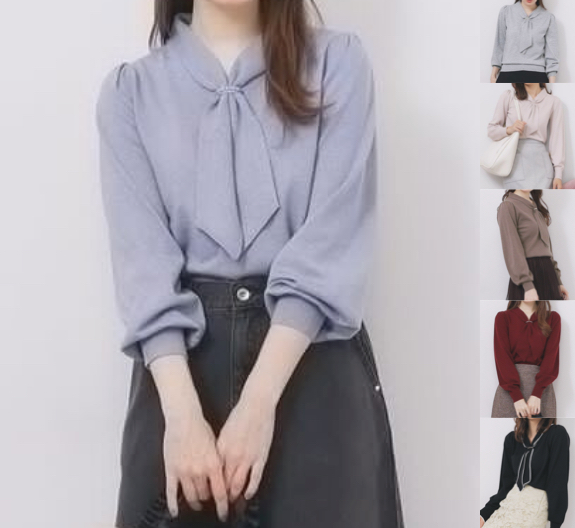 INDEX(インデックス)ブルーのボウタイニット