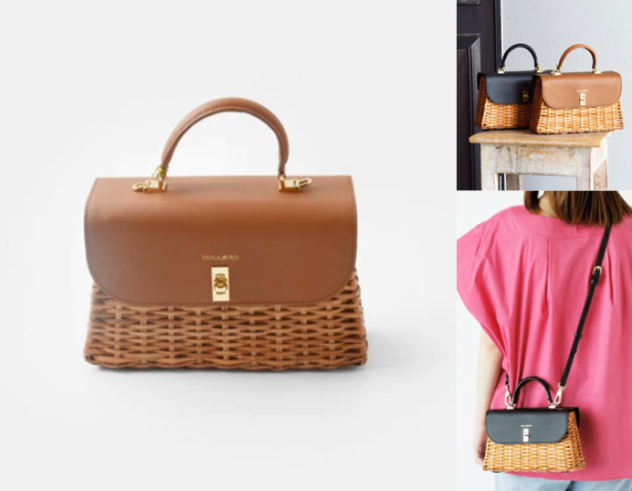 VIOLAd'ORO（ヴィオラドーロ）ブラウンのカゴバッグ