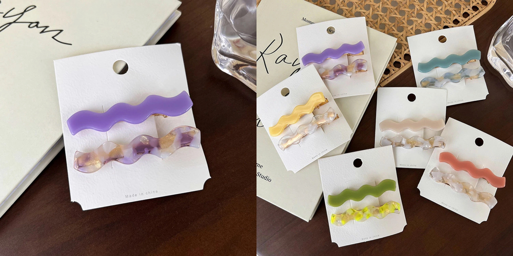 ヘアピン 2本セットパープルのヘアピン