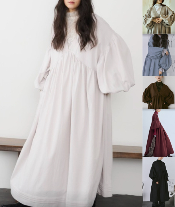 リブラ キューホワイトのVネックワンピース