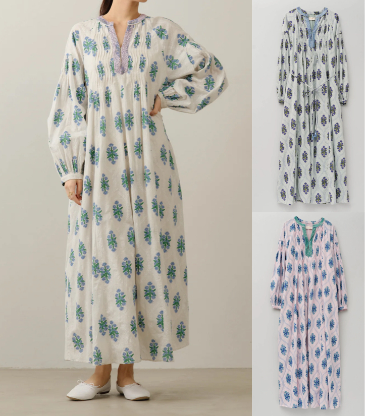 ne Quittez pas(ヌキテパ)ミントグリーンのジャガードワンピース