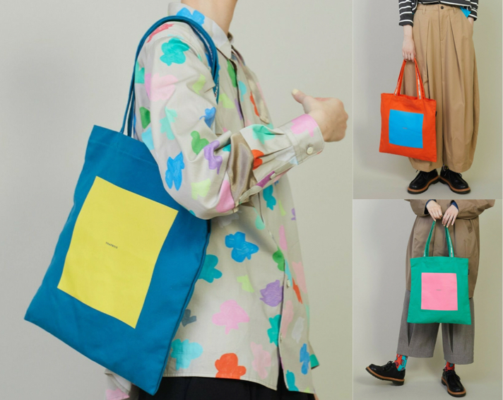 FRAPBOIS（フラボア）ブルーxイエローのトートバッグ