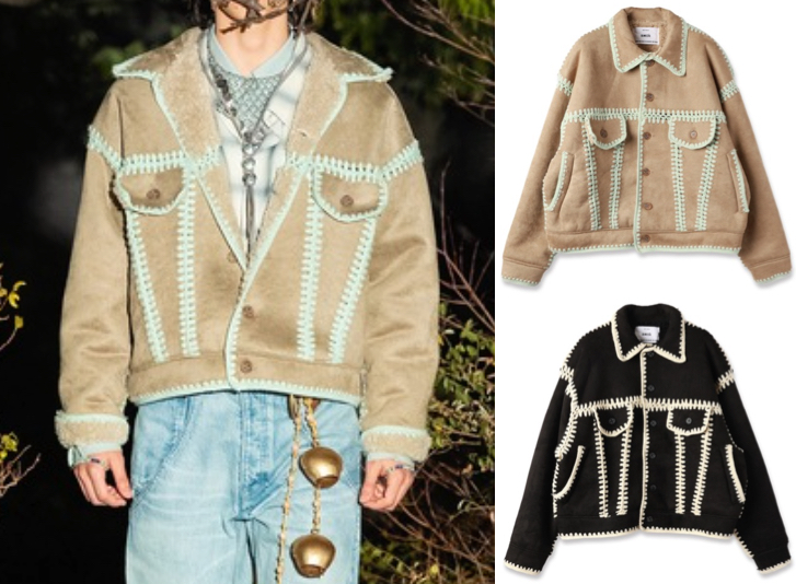 amok（アモク）ベージュxミントのボアブルゾン