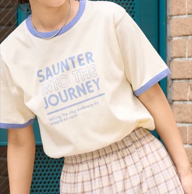 FREAK'S STORE(フリークスストア)ホワイトxブルーのロゴTシャツ