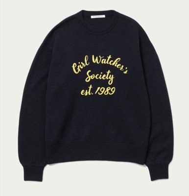 BEAUTY&YOUTH(ビューティーアンドユース)ネイビーのロゴスウェット