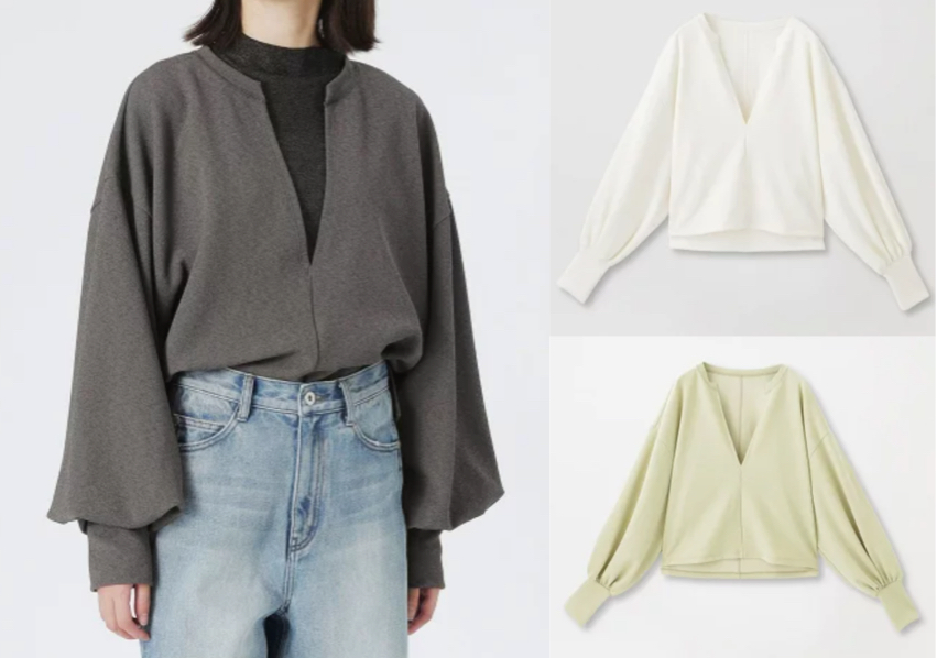 LOVELESS（ラブレス）グレーのスキッパーカットソー