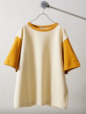 JOURNAL STANDARD relume（ジャーナルスタンダード）ホワイトxイエローのリンガーTシャツ