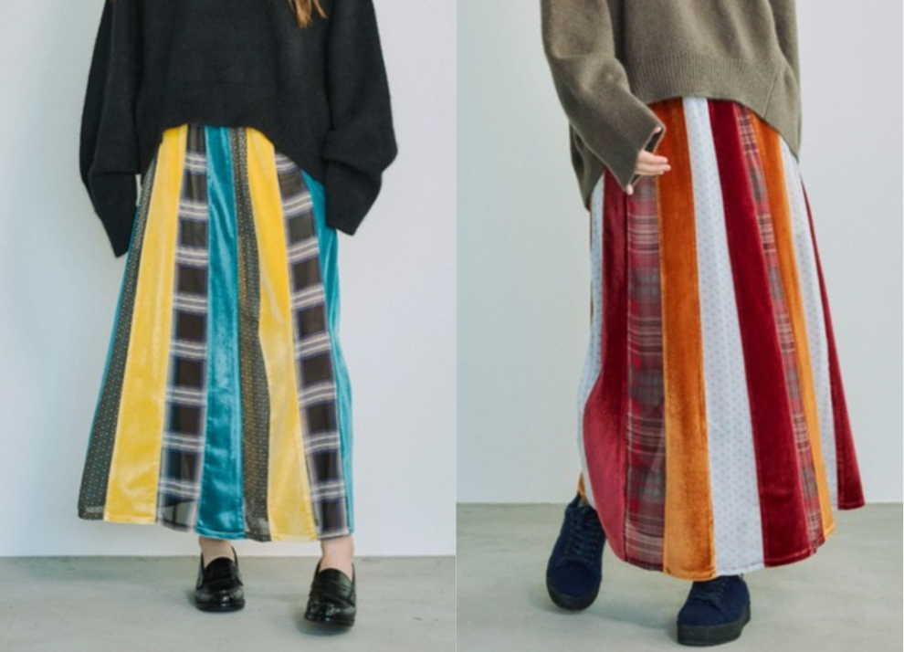 OPULENCE（オーピュレンス）イエローxブルーのレイヤードスカート