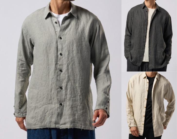 wjk（ダヴルジェイケイ）グレーのワッシャーシャツ