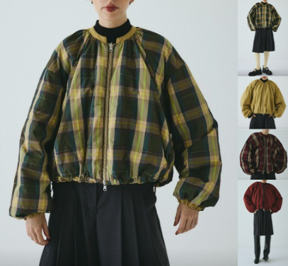 HeRIN.CYE（ヘリンドットサイ）チェックのリバーシブルブルゾン