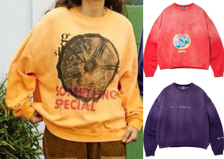 go slow caravan（ゴースローキャラバン）イエローのプリントスウェット