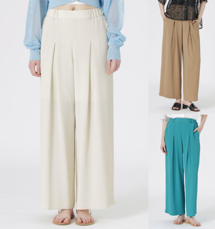 LOVELESS(ラブレス)オフホワイトのタックパンツ