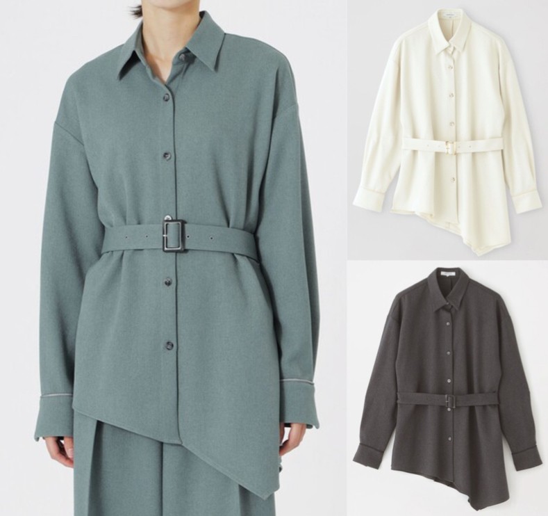 LOVELESS(ラブレス)グリーンのアシメシャツ