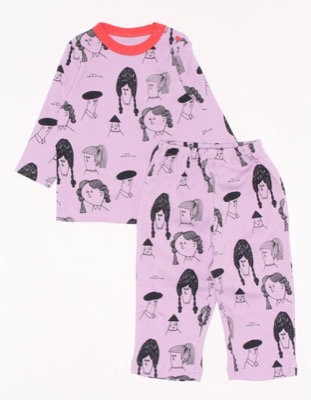 Markie's（マーキーズ）パープルの似顔絵プリントパジャマ