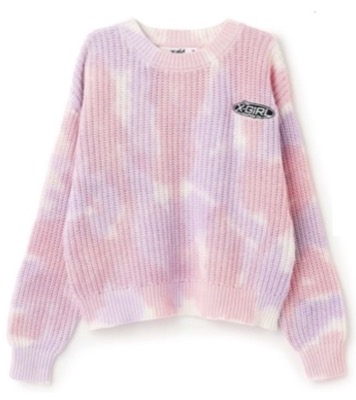 X-girl Stages（エックスガールステージス）ピンクのタイダイ染めニット
