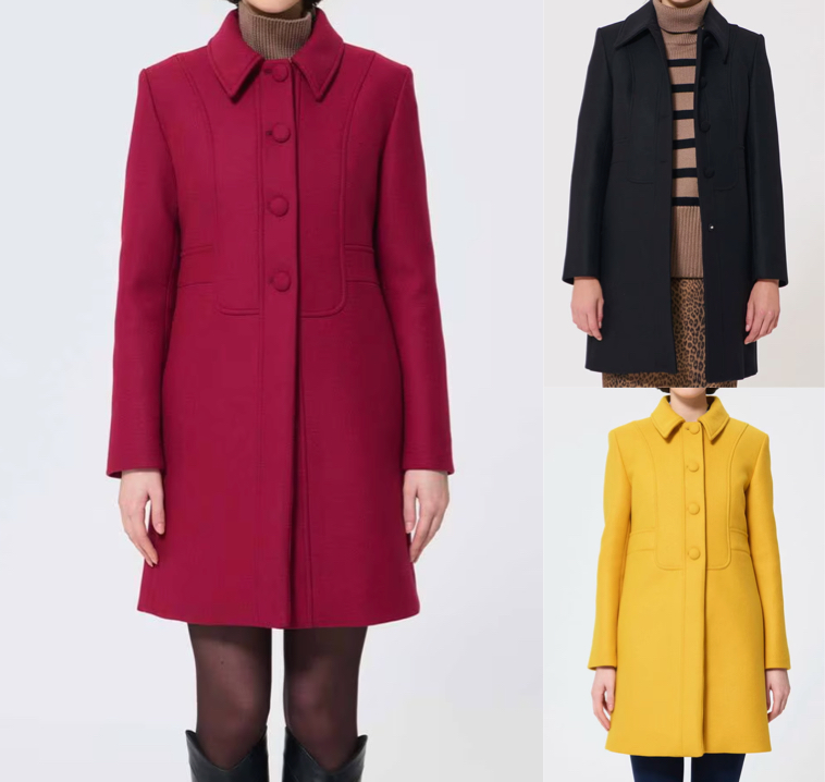 TARA JARMON(タラ ジャーモン)ピンクのウールメルトンコート