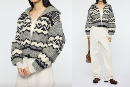 MOUSSY / COWICHAN KNIT カーディガングレーのカウチンカーディガン