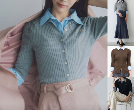 TONAL(トーナル)シャツドッキンググレーのカーディガン