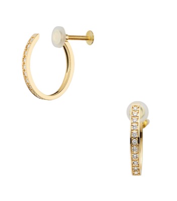 vendomeゴールドのダイヤモンドフープピアス