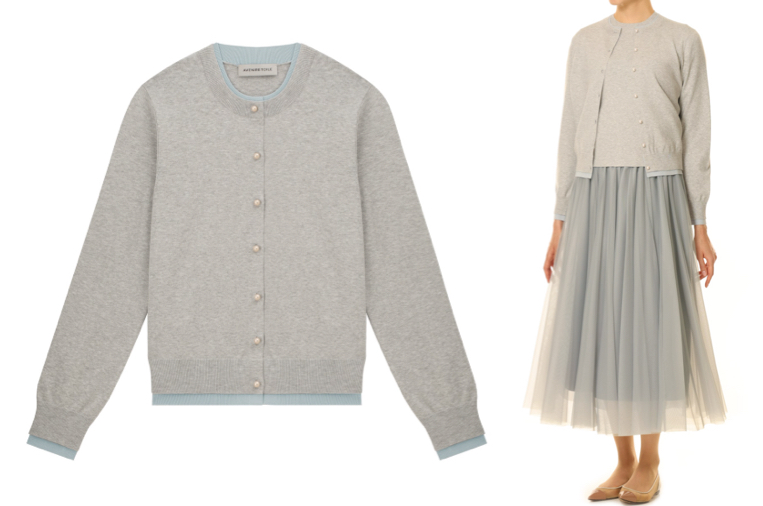 AVENIRETOILEグレーのカーディガン