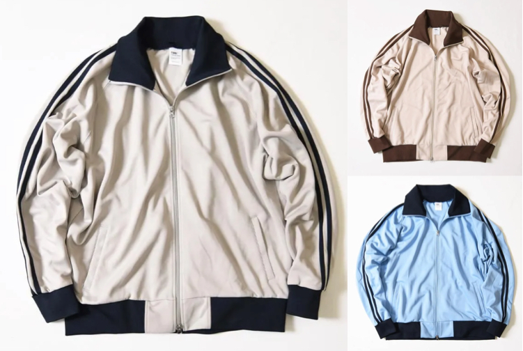 TDD.（テニスデデニス）ベージュxブラウンのトラックジャケット