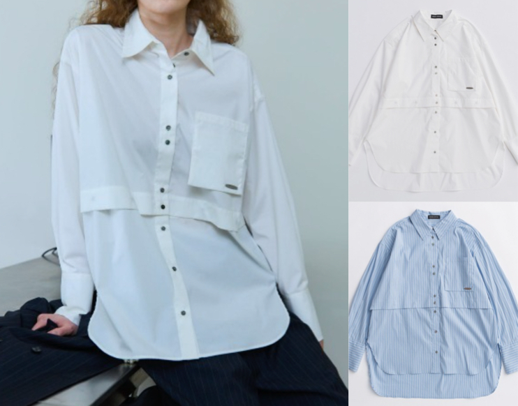 MAISON SPECIAL(メゾンスペシャル)ホワイトのデザインシャツ