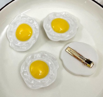 送料無料 可愛い ヘアアクセ ヘアピン 目玉焼き おしゃれ パッチン