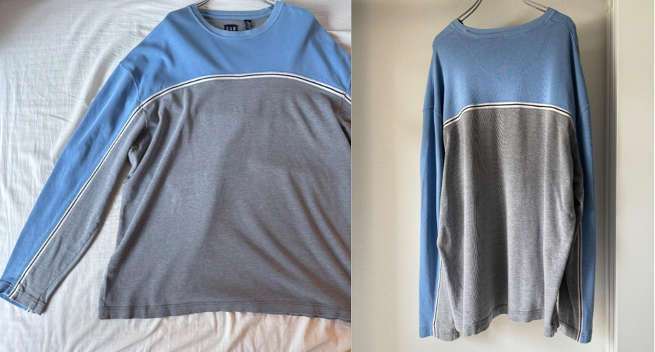 GAPグレー×ブルーのトレーナー