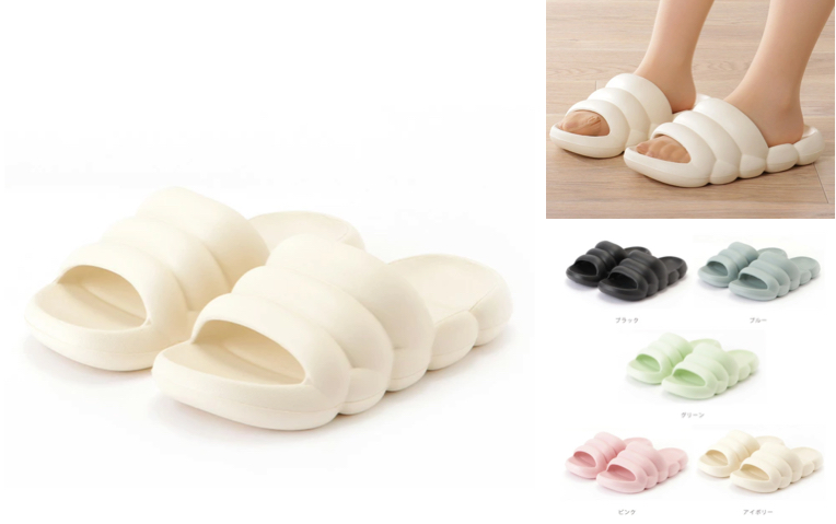マシュマロ ルック もこもこ ボリューム サンダル ホワイトのサンダル