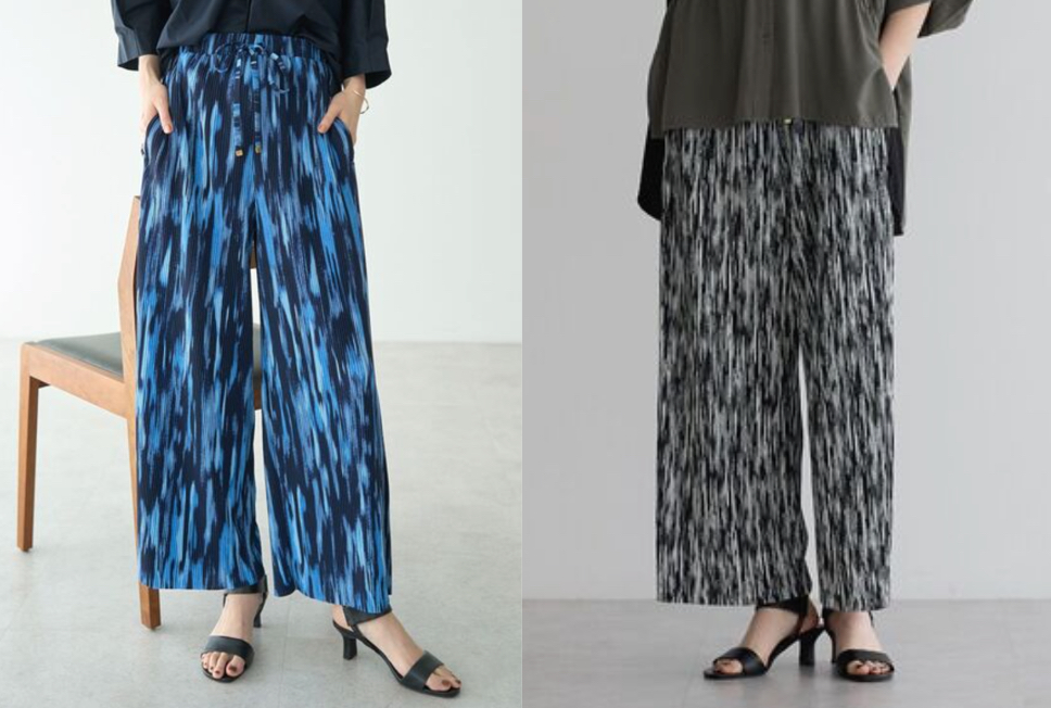 YECCA VECCA（イェッカヴェッカ）ブルーのアート柄パンツ