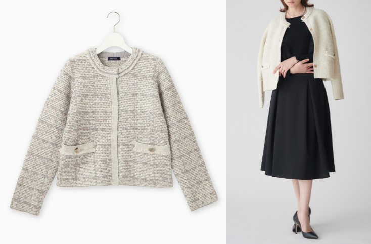 BEATRICE（ベアトリス）ホワイト系のツイードジャケット