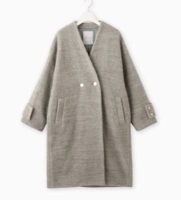 BEATRICE（ベアトリス）グレーのノーカラーコート
